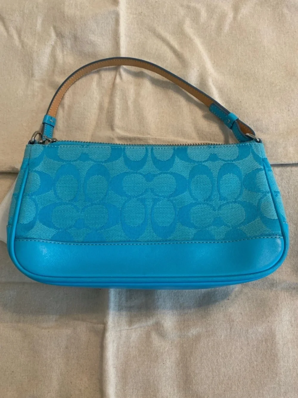Coach Demi Shoulder Bag Turquoise Blue Excellent Condition